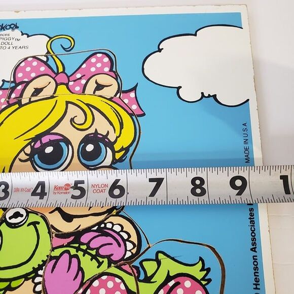 Vintage Playskool Baby Miss Piggy Wooden Board Puzzle Jim Henson Kids Learning - Picture 8 of 8